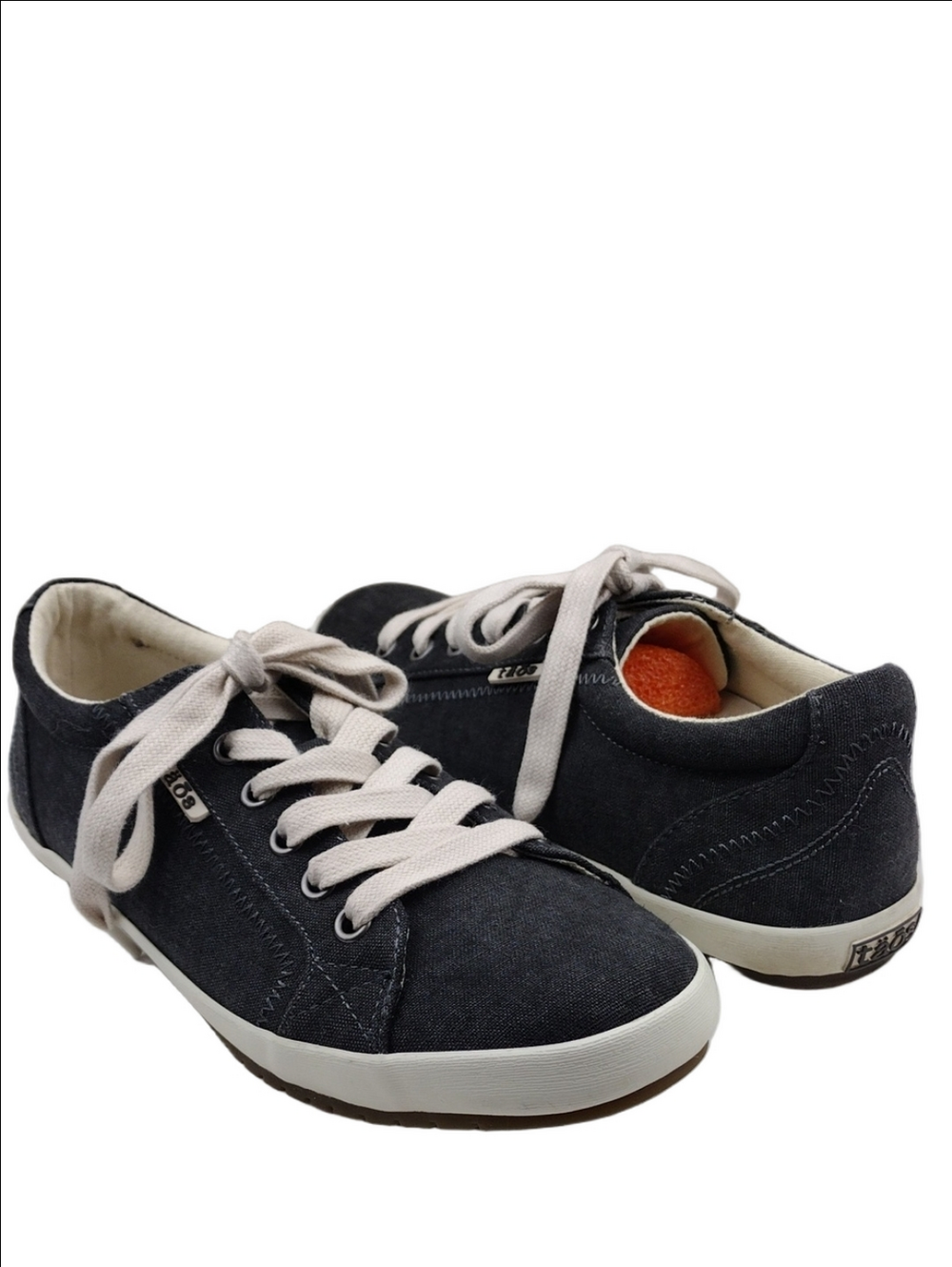Taos Footwear Star Charcoal Wash Canvas Round Toe Lace Up Low Top Casual Sneaker